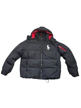 Authentic Polo Ralph Lauren Big Pony Down Puffer Jacket Black Men's XL NWT
